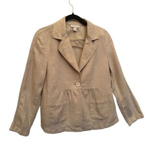 Charter Club Tan Blazer with Classic Lapel and Relaxed Silhouette